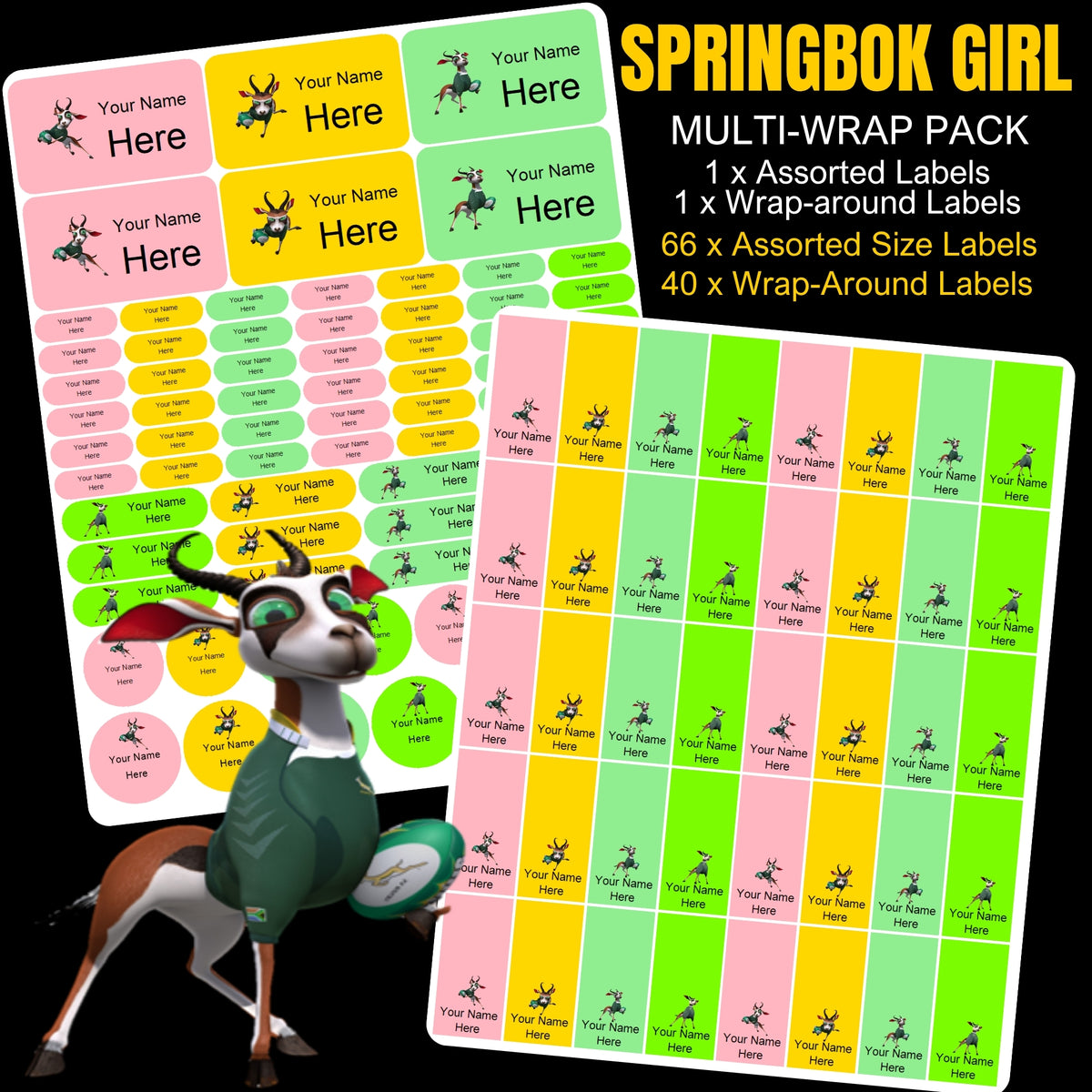 Springbok Girl Stationery Labels