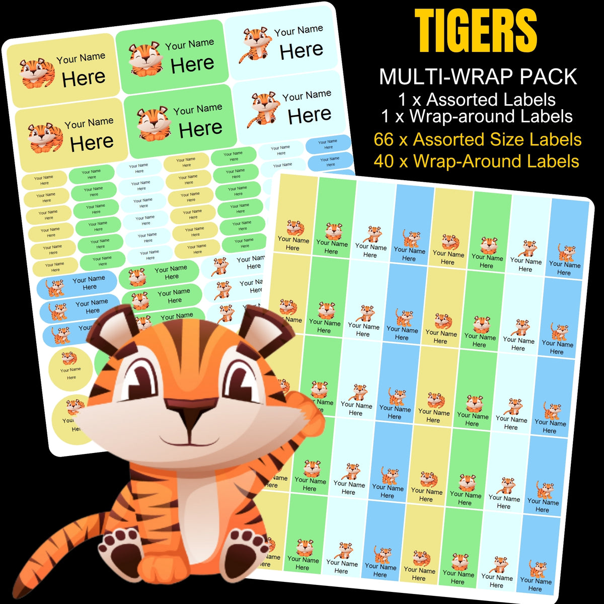Tigers Stationery Labels