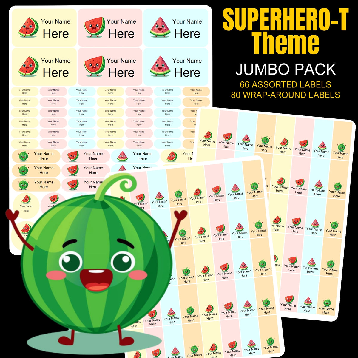 Watermelon Stationery Labels